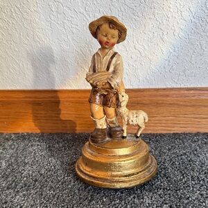 Vintage Boy and Lamb music box